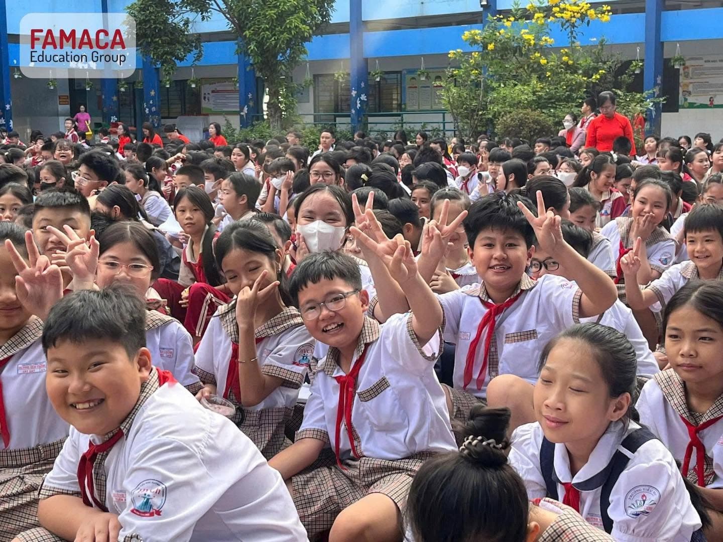 An open reading space taking shape on the school campus - Huynh Van Chinh Primary School