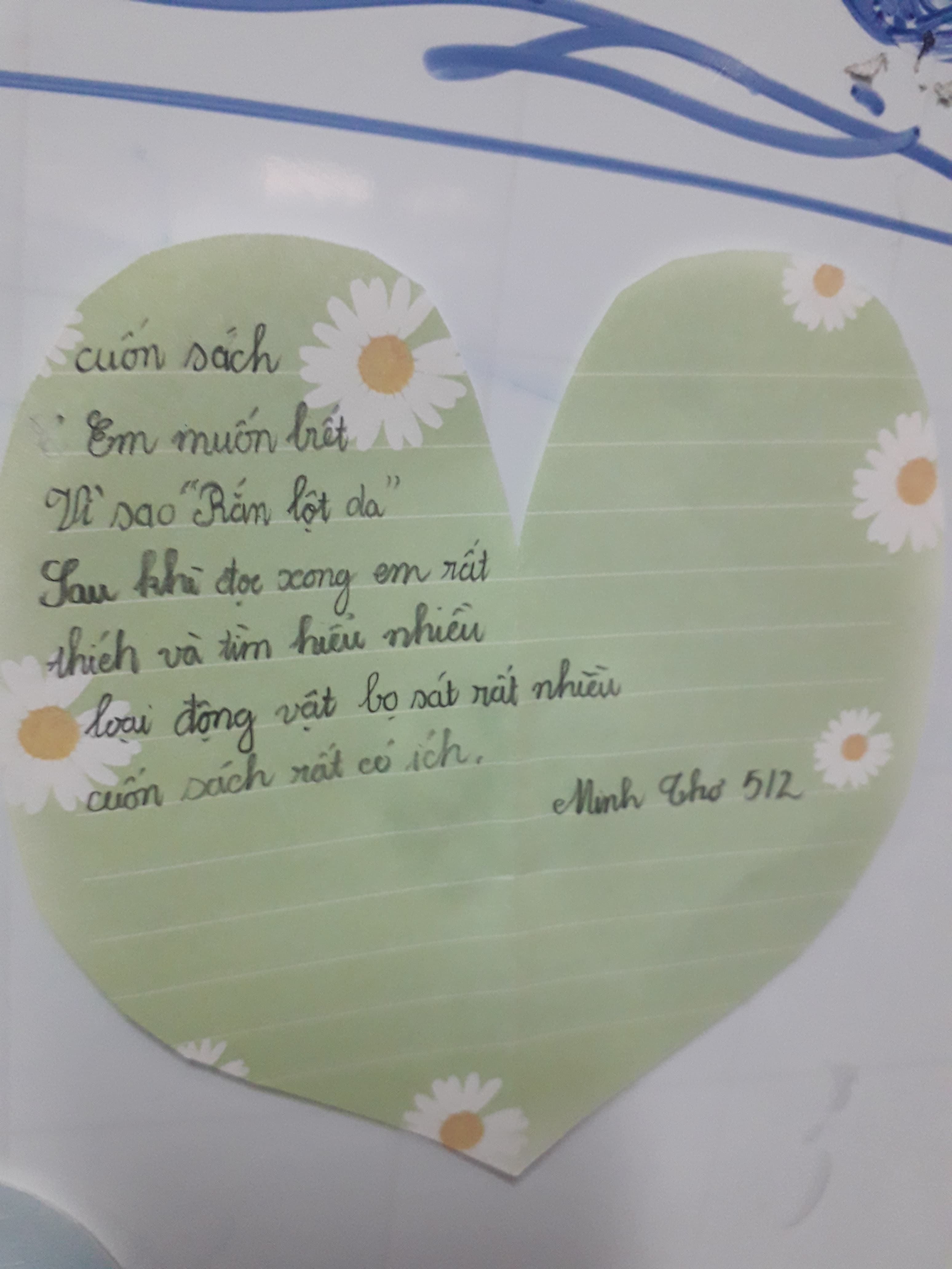 Student handwritten reflection 1
