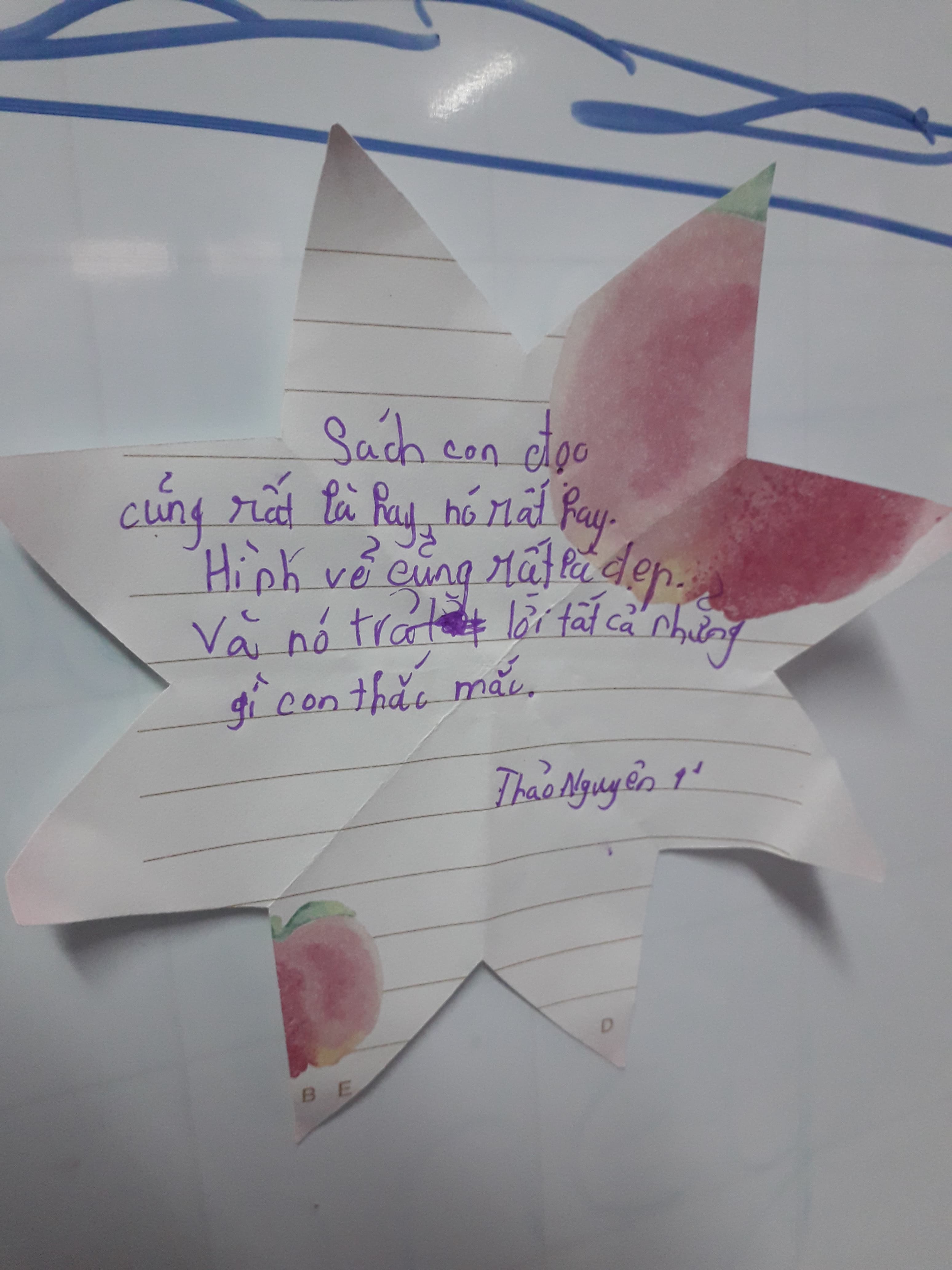 Student handwritten reflection 2