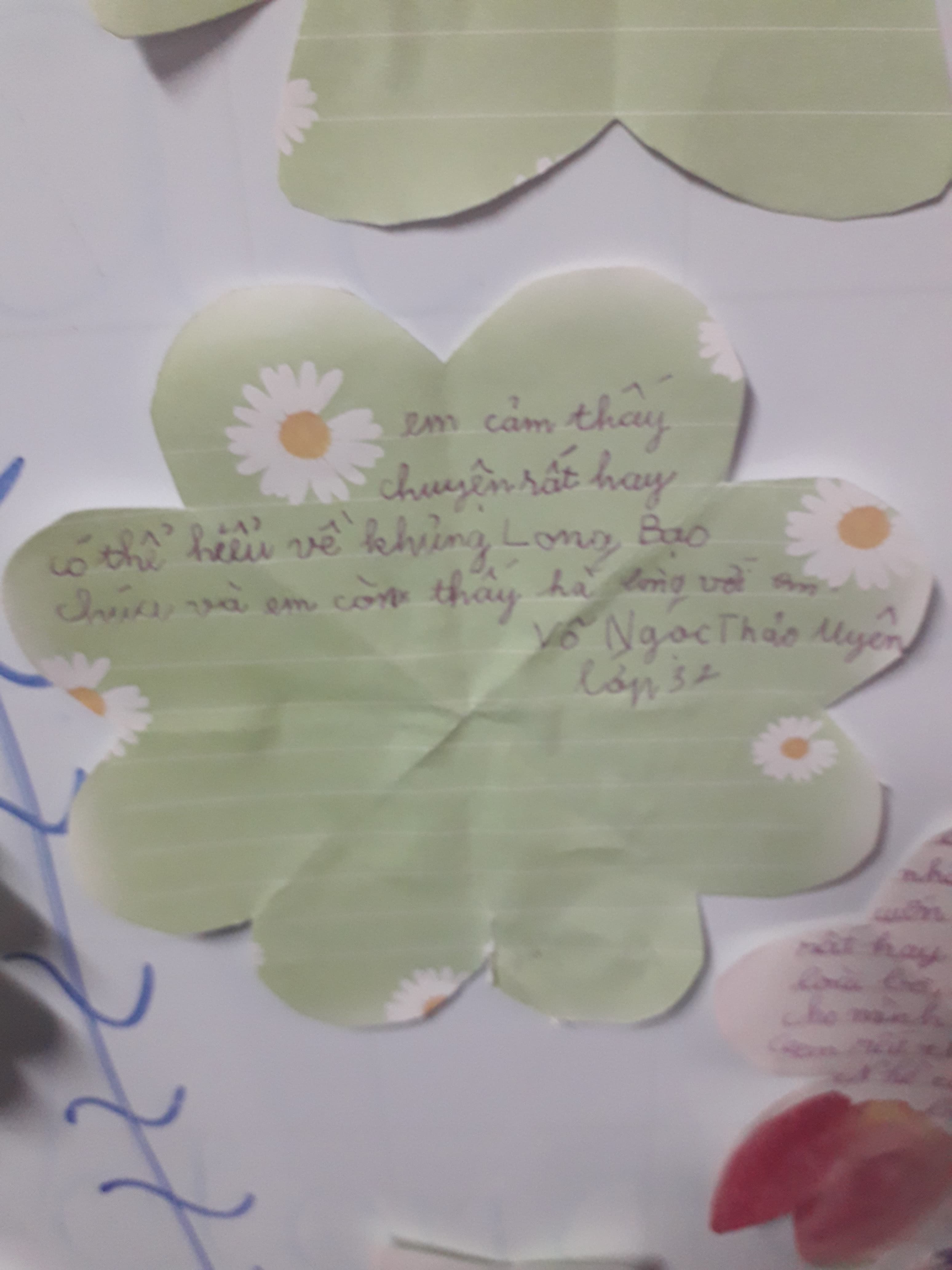 Student handwritten reflection 6