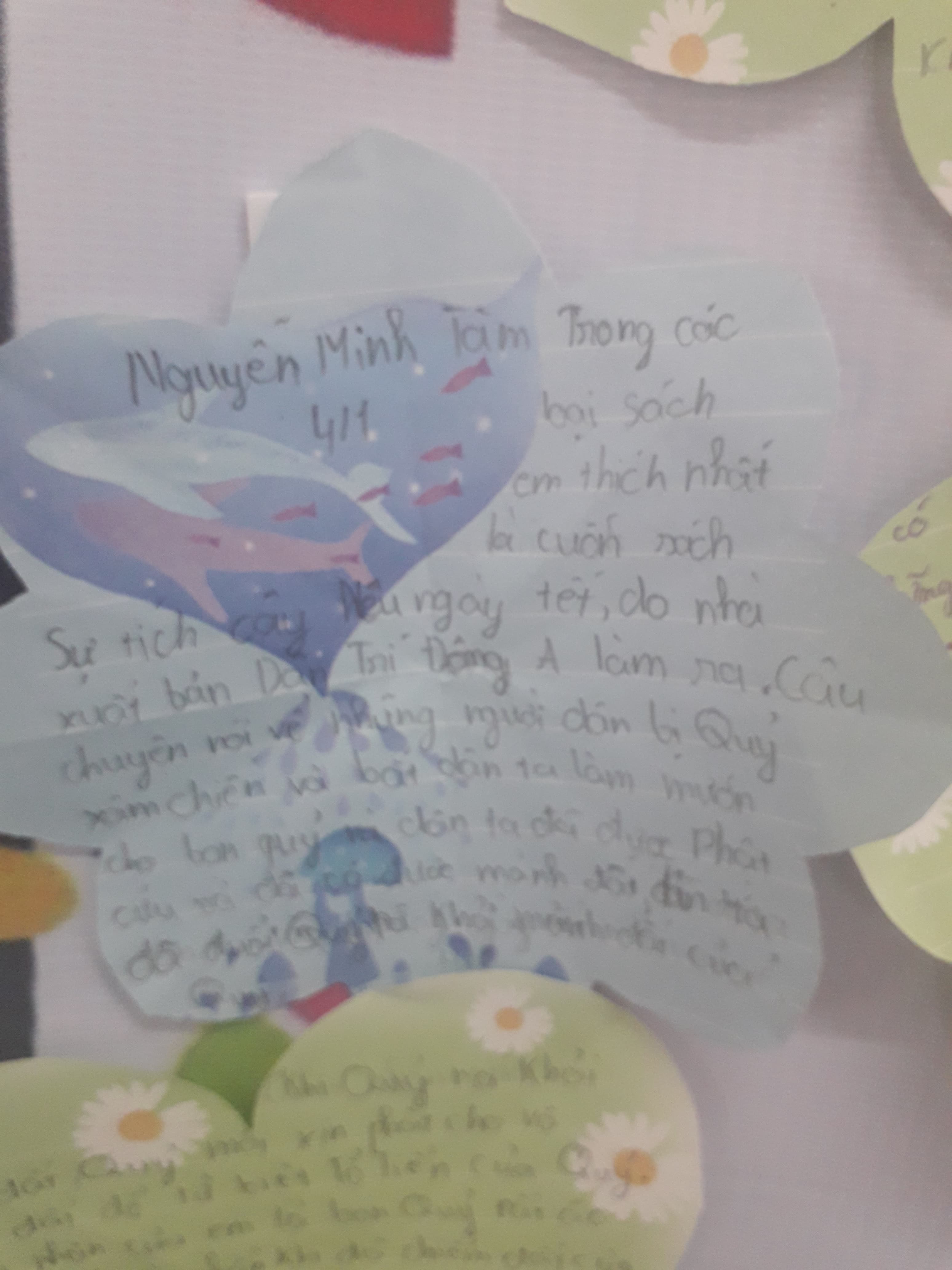 Student handwritten reflection 11