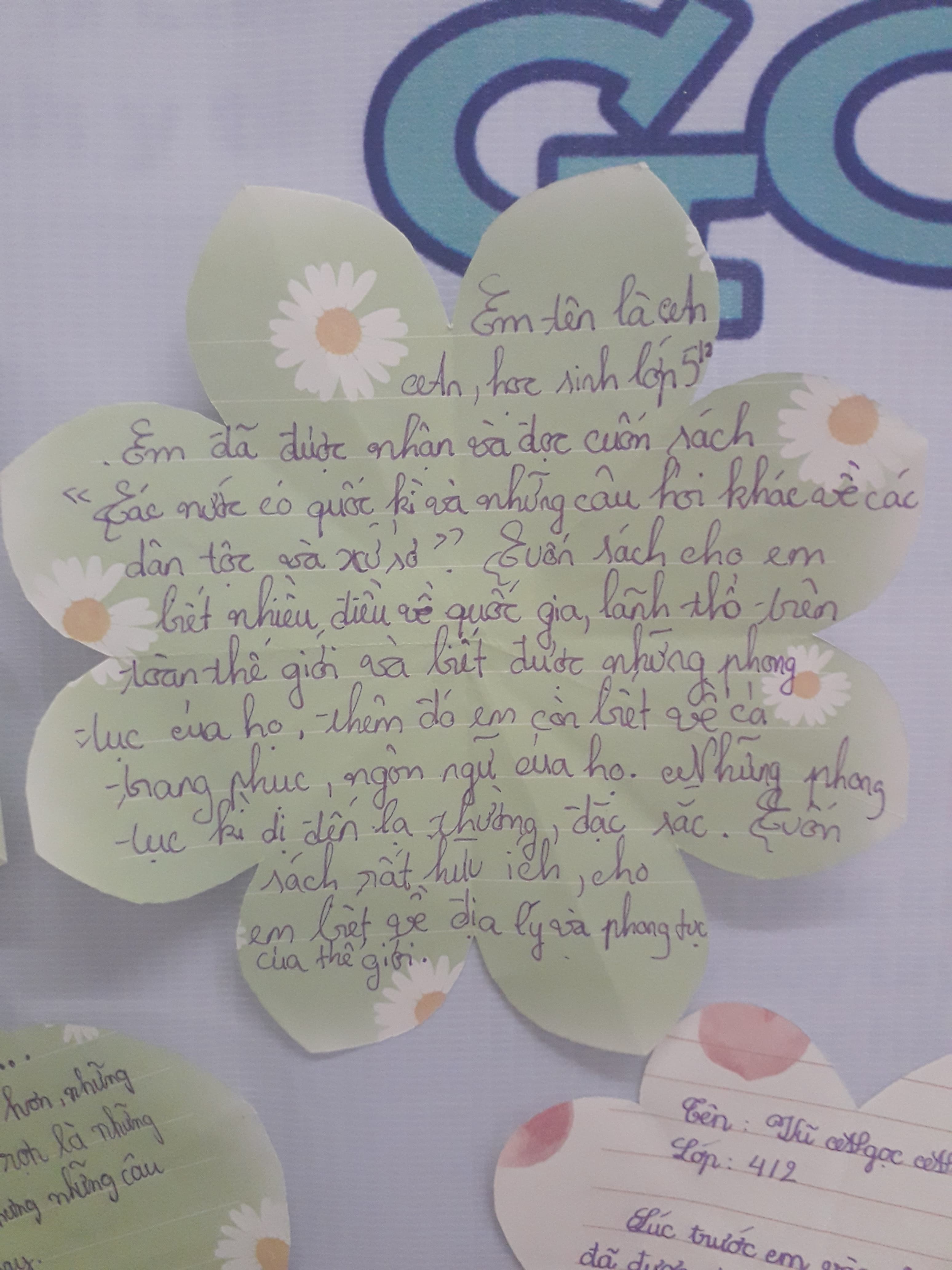 Student handwritten reflection 13