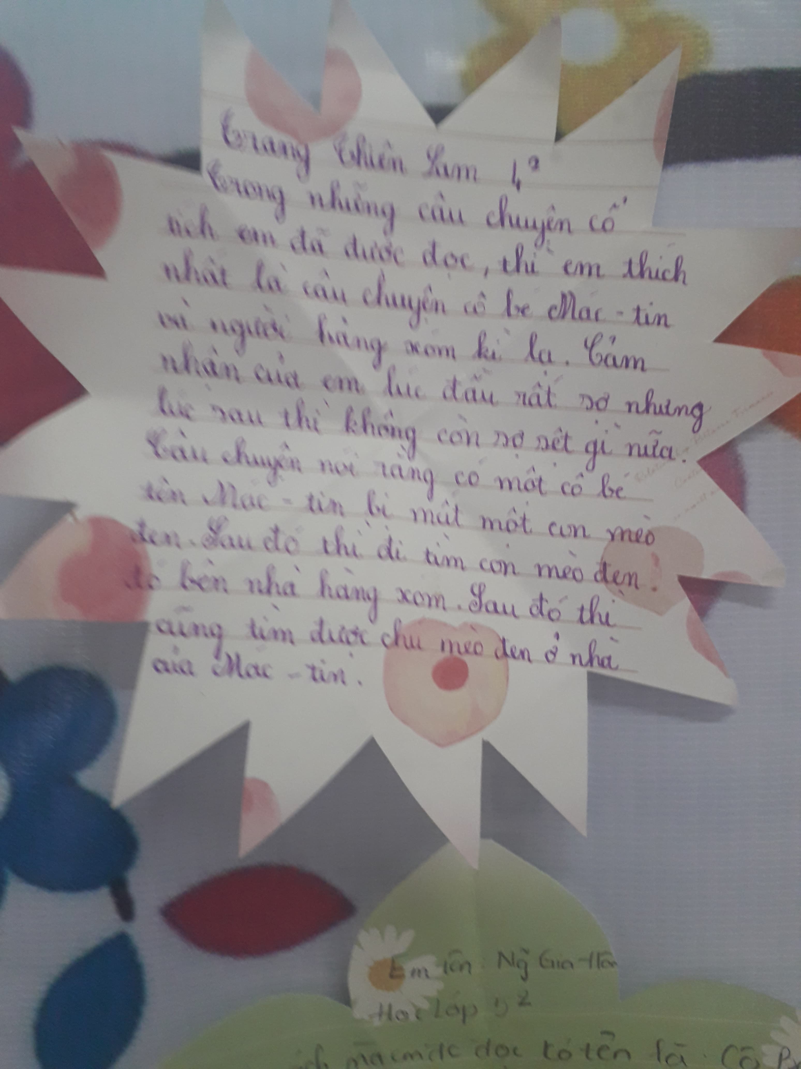 Student handwritten reflection 15