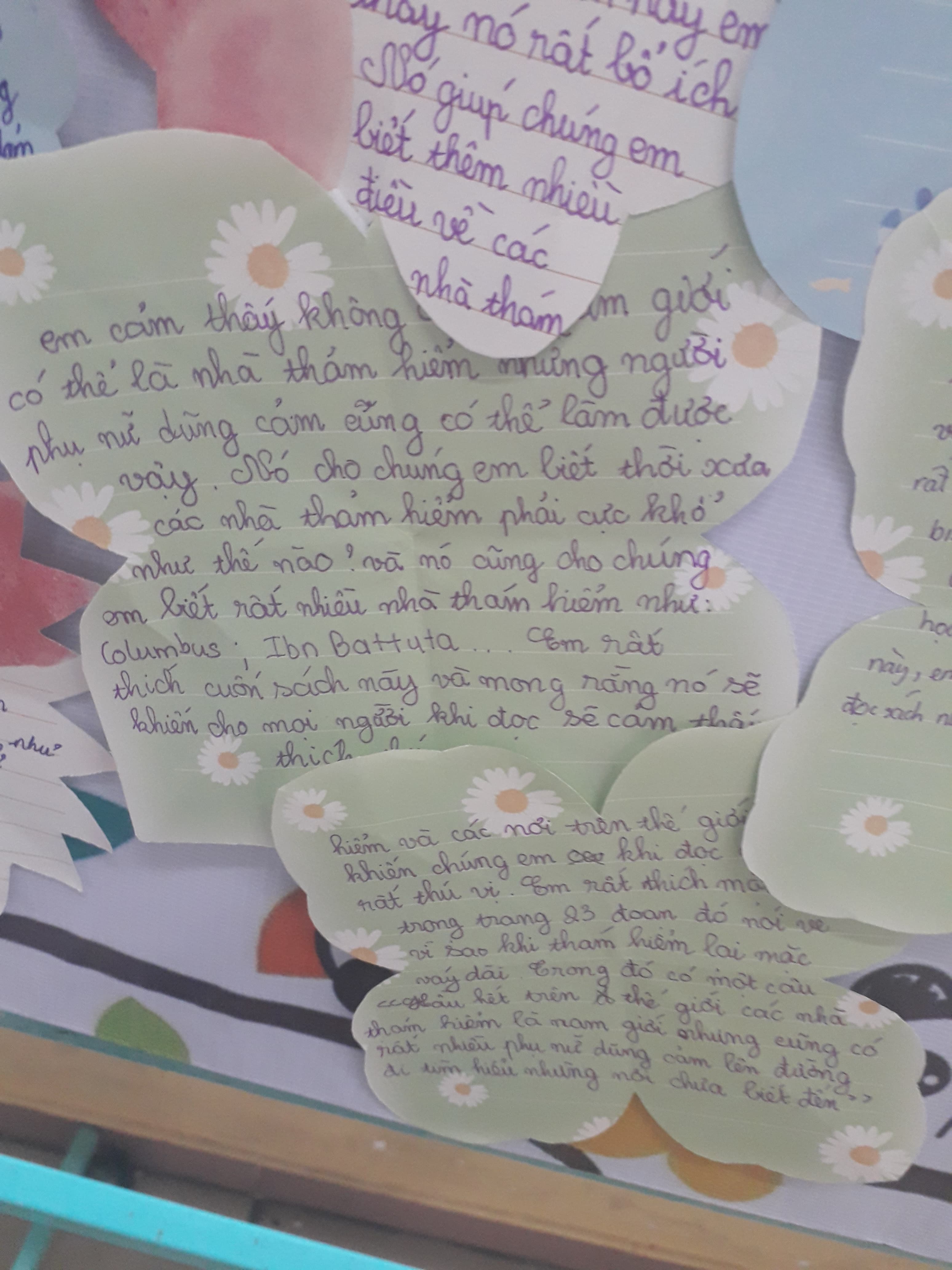 Student handwritten reflection 16