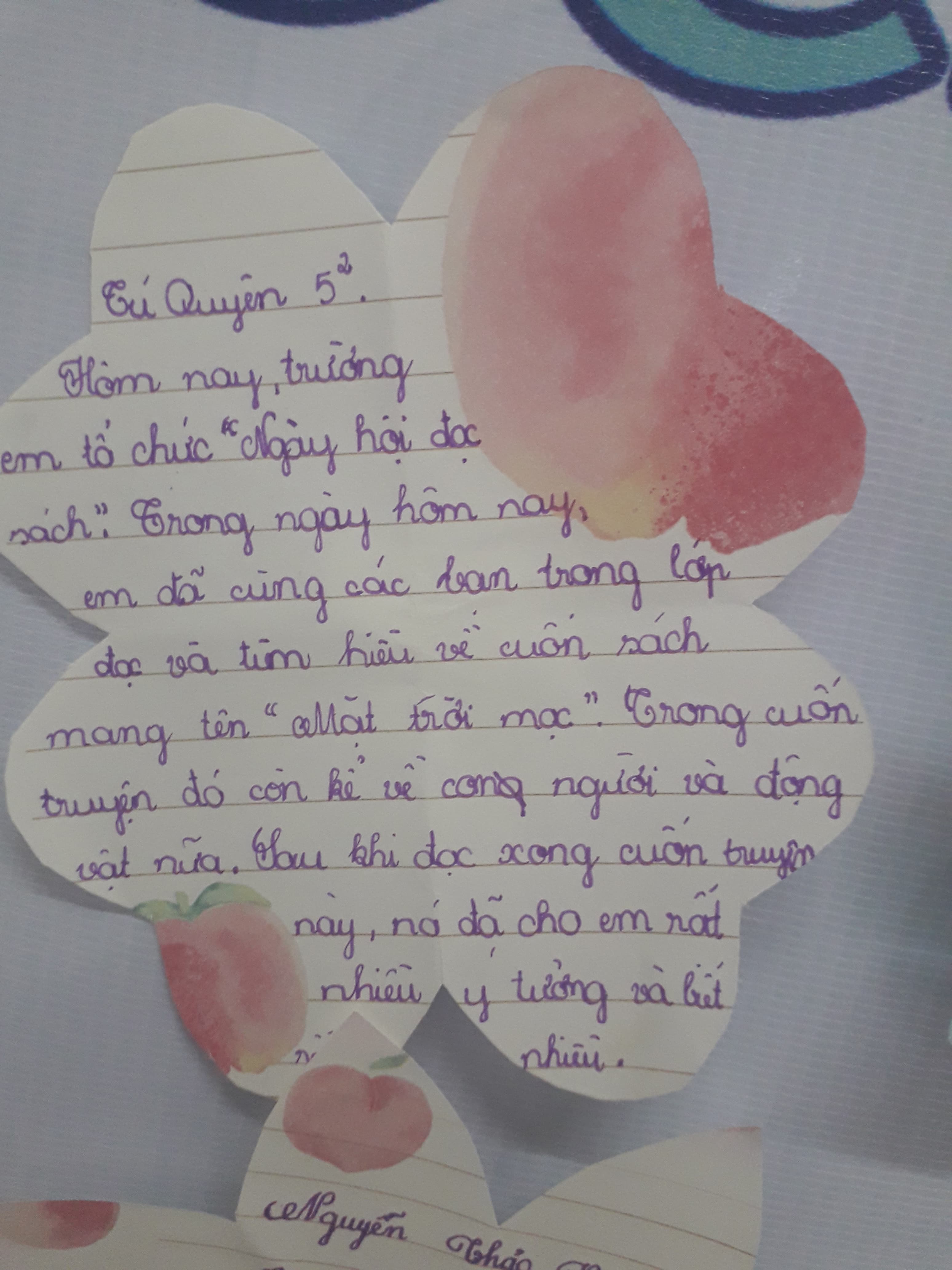 Student handwritten reflection 20