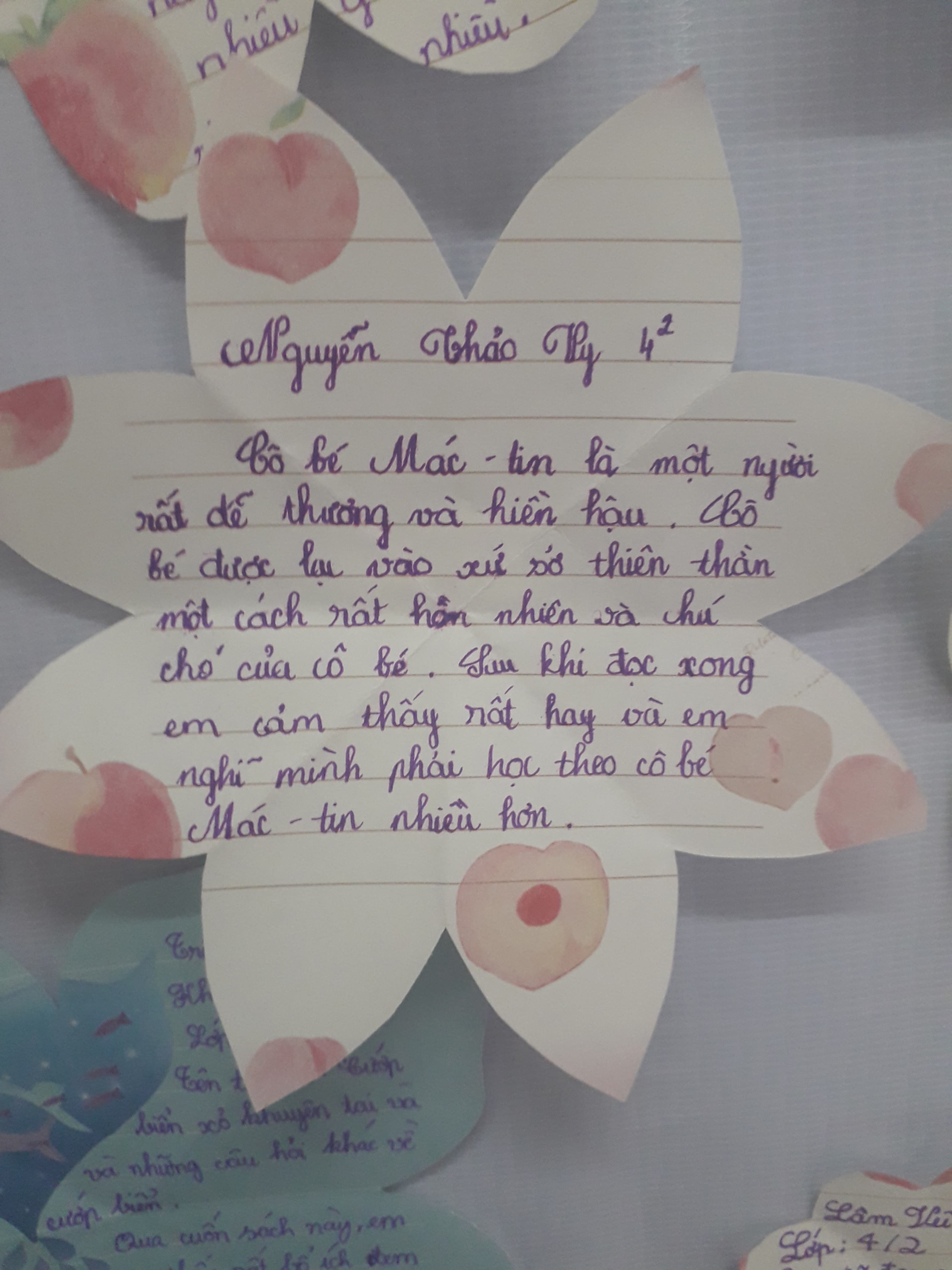 Student handwritten reflection 21