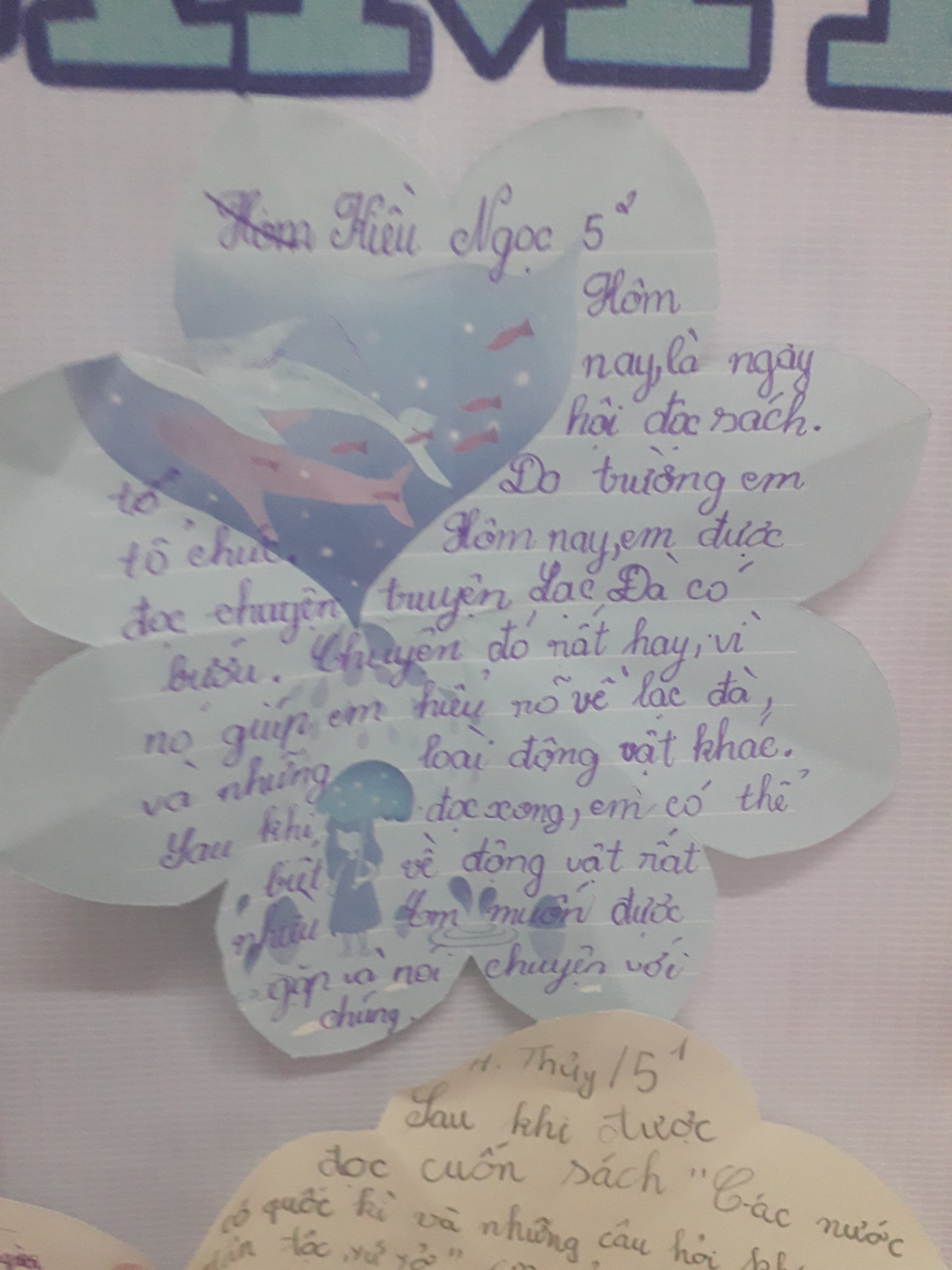 Student handwritten reflection 22