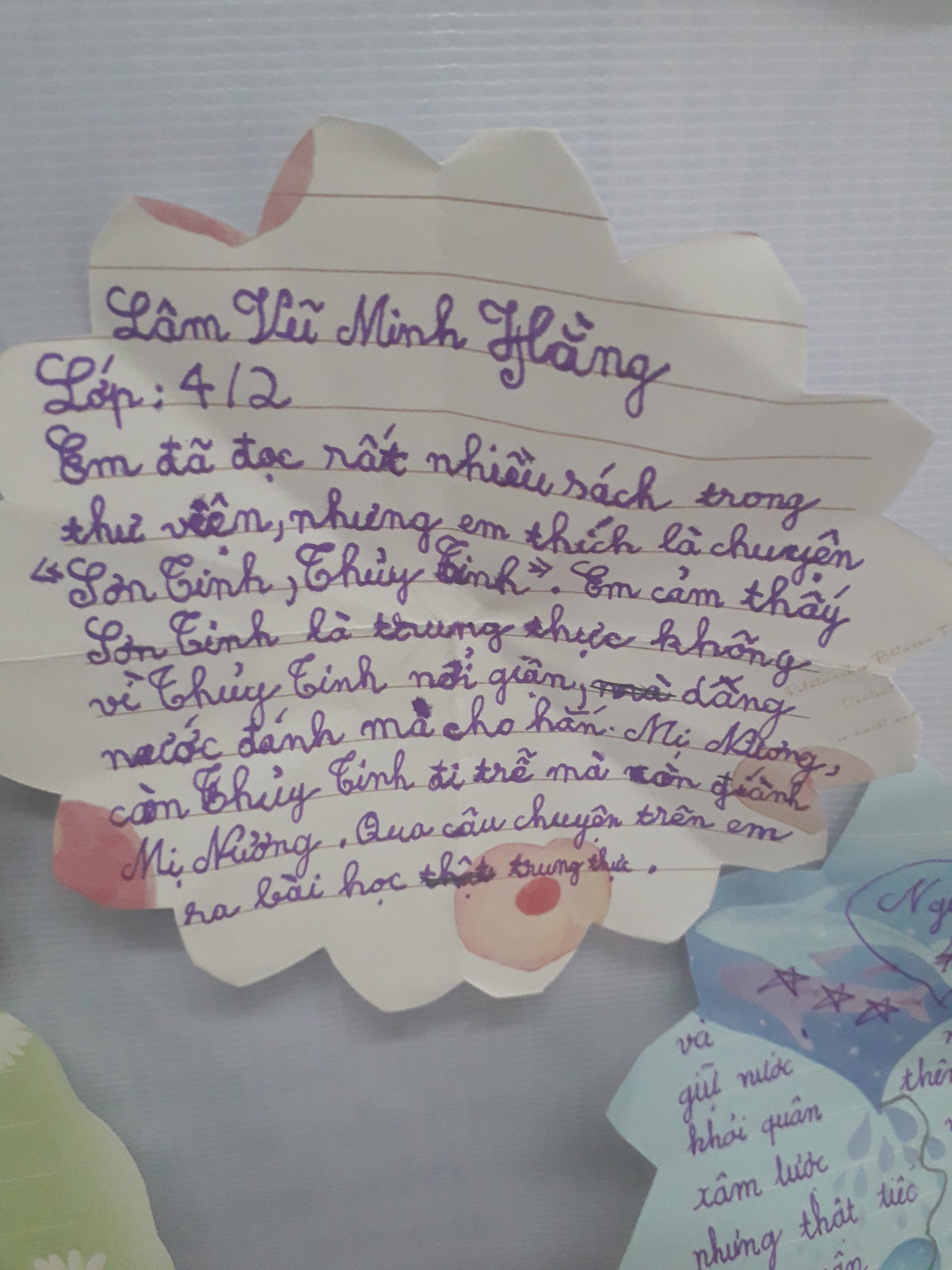 Student handwritten reflection 24