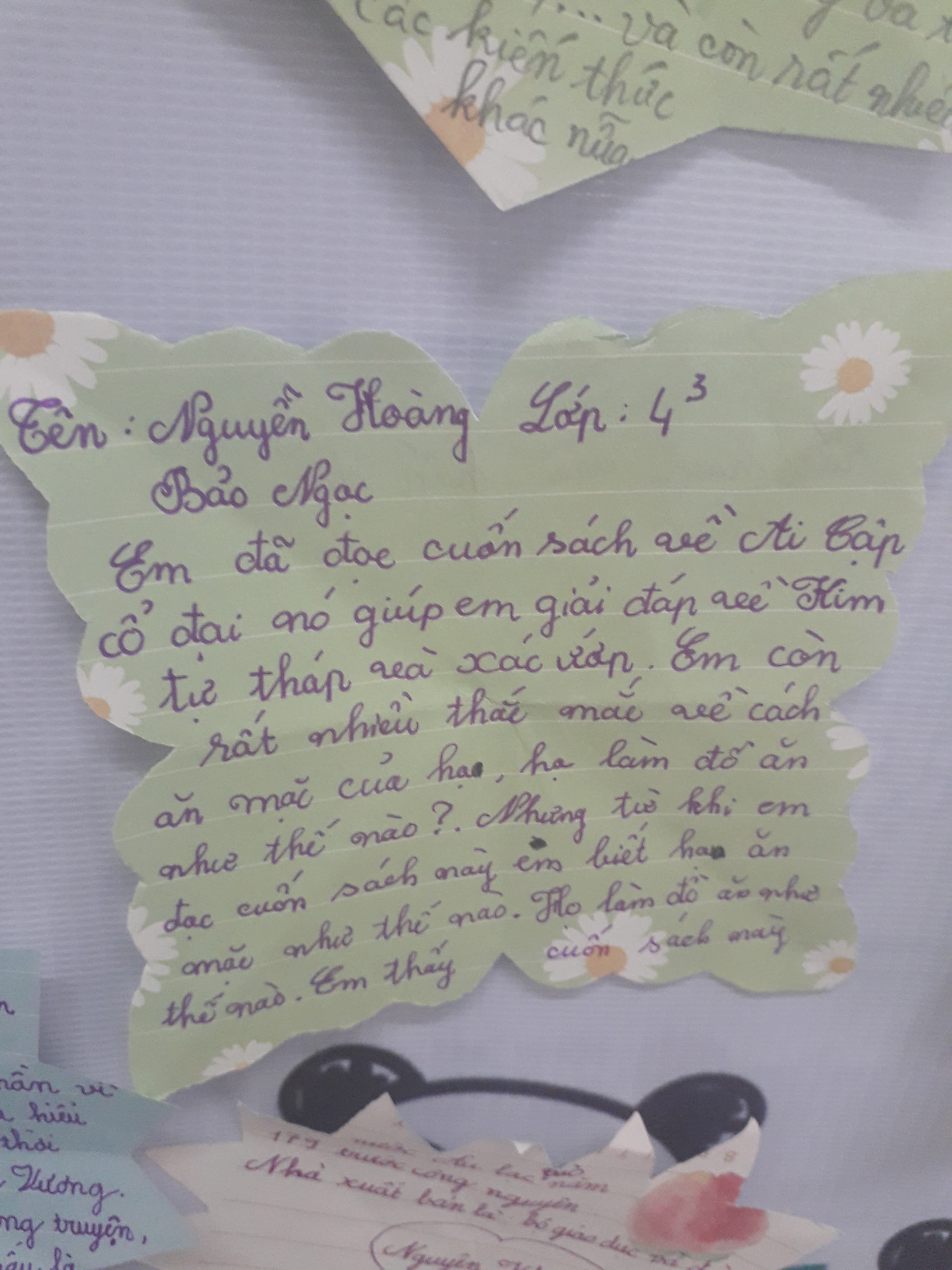 Student handwritten reflection 26