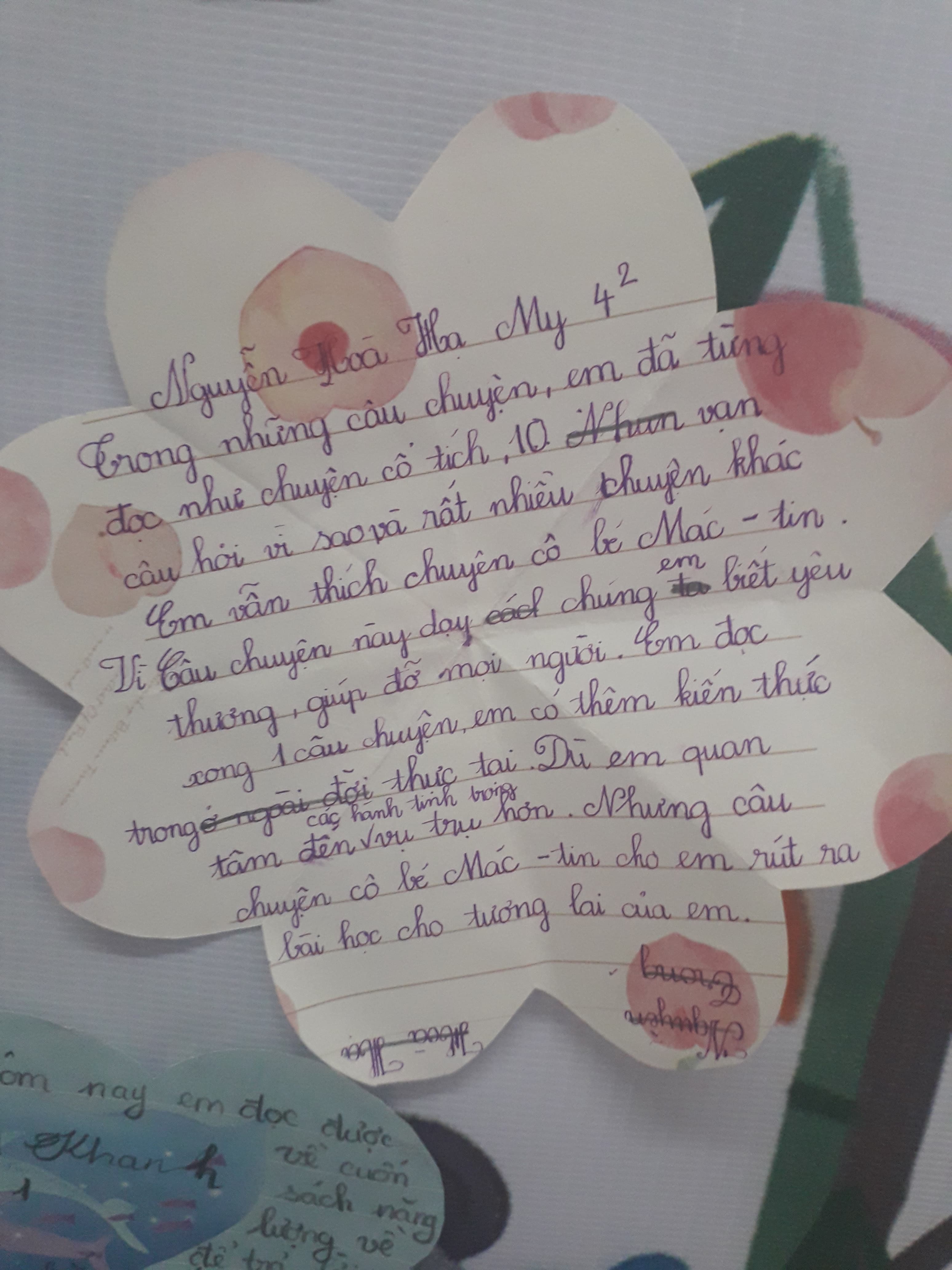 Student handwritten reflection 32